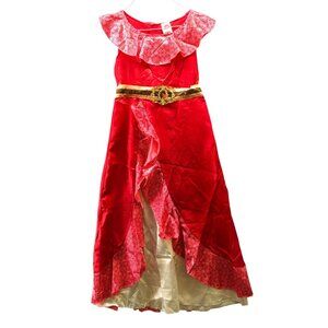 Disney Princess Elena of Avalor Costume Girls M 7-8 Dress With Cuffs/Tiara